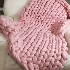 Handgebreid Chunky Plaid – Dik Gebreide Deken in Zachte Chenille voor Bank en Bed | Seveu