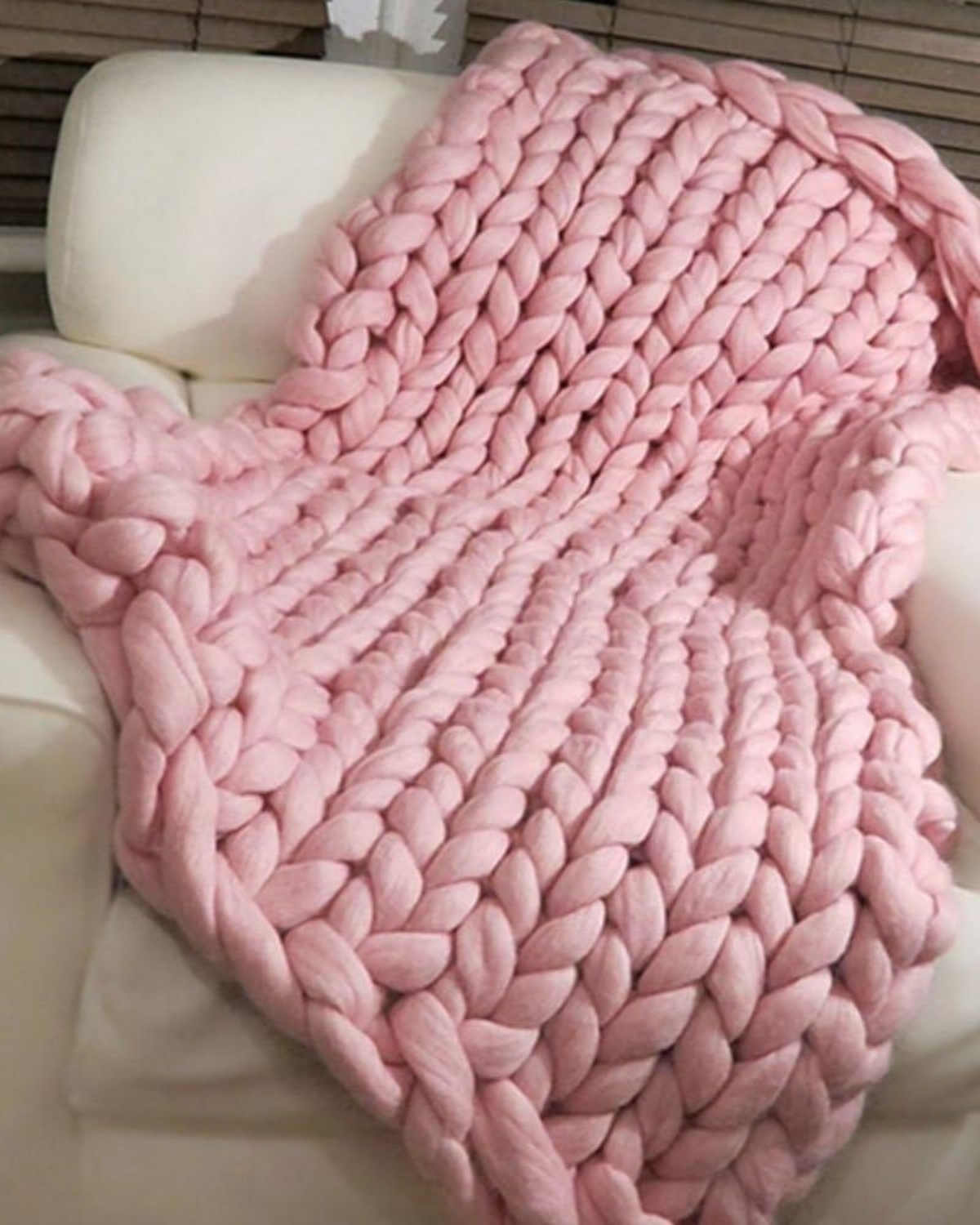 Handgebreid Chunky Plaid – Dik Gebreide Deken in Zachte Chenille voor Bank en Bed | Seveu