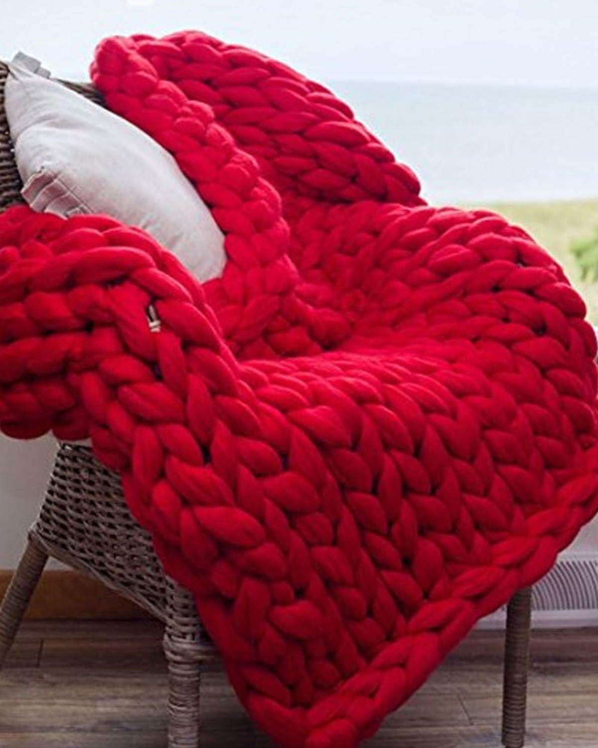 Handgebreid Chunky Plaid – Dik Gebreide Deken in Zachte Chenille voor Bank en Bed | Seveu
