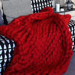 Handgebreid Chunky Plaid – Dik Gebreide Deken in Zachte Chenille voor Bank en Bed | Seveu