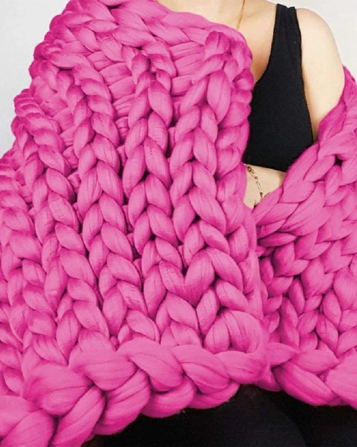 Handgebreid Chunky Plaid – Dik Gebreide Deken in Zachte Chenille voor Bank en Bed | Seveu