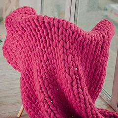 Handgebreid Chunky Plaid – Dik Gebreide Deken in Zachte Chenille voor Bank en Bed | Seveu