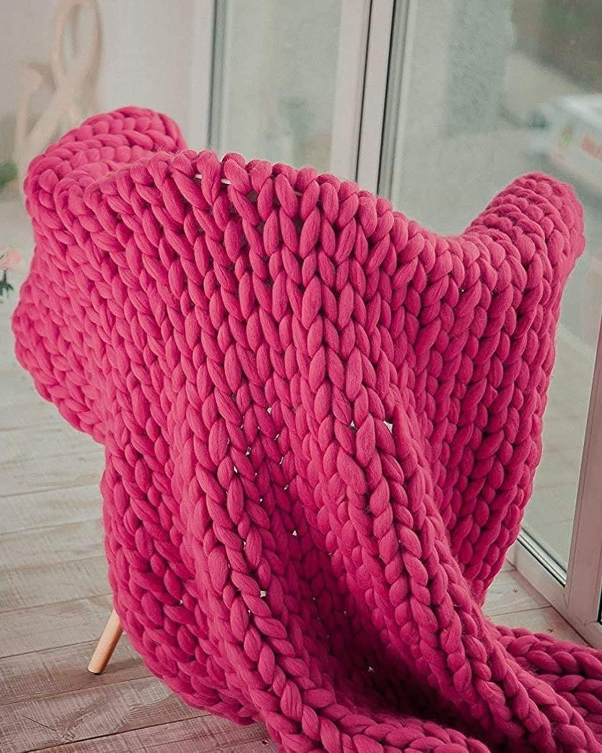 Handgebreid Chunky Plaid – Dik Gebreide Deken in Zachte Chenille voor Bank en Bed | Seveu
