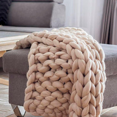 Handgebreid Chunky Plaid – Dik Gebreide Deken in Zachte Chenille voor Bank en Bed | Seveu