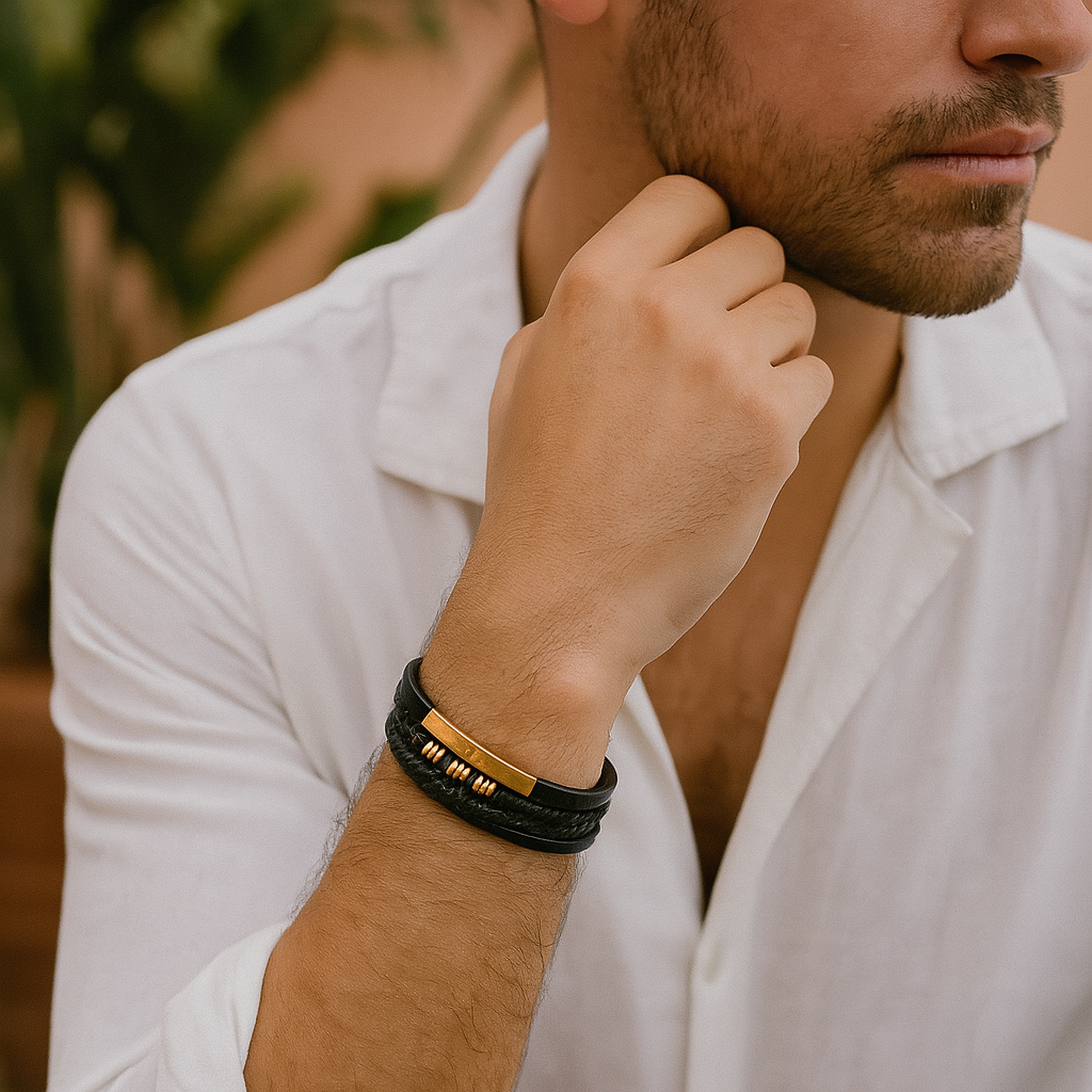 Armband heren om de pols