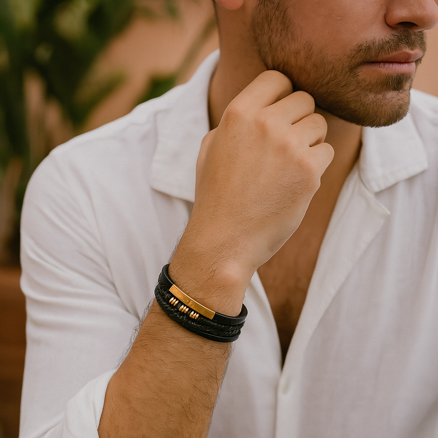 Armband heren om de pols