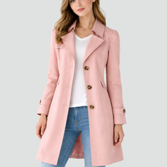 Lichte getailleerde trenchcoat voor dames met reverskraag