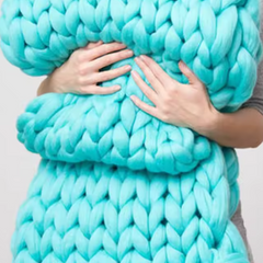 Handgebreid Chunky Plaid – Dik Gebreide Deken in Zachte Chenille voor Bank en Bed | Seveu