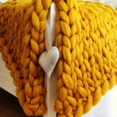 Handgebreid Chunky Plaid – Dik Gebreide Deken in Zachte Chenille voor Bank en Bed | Seveu