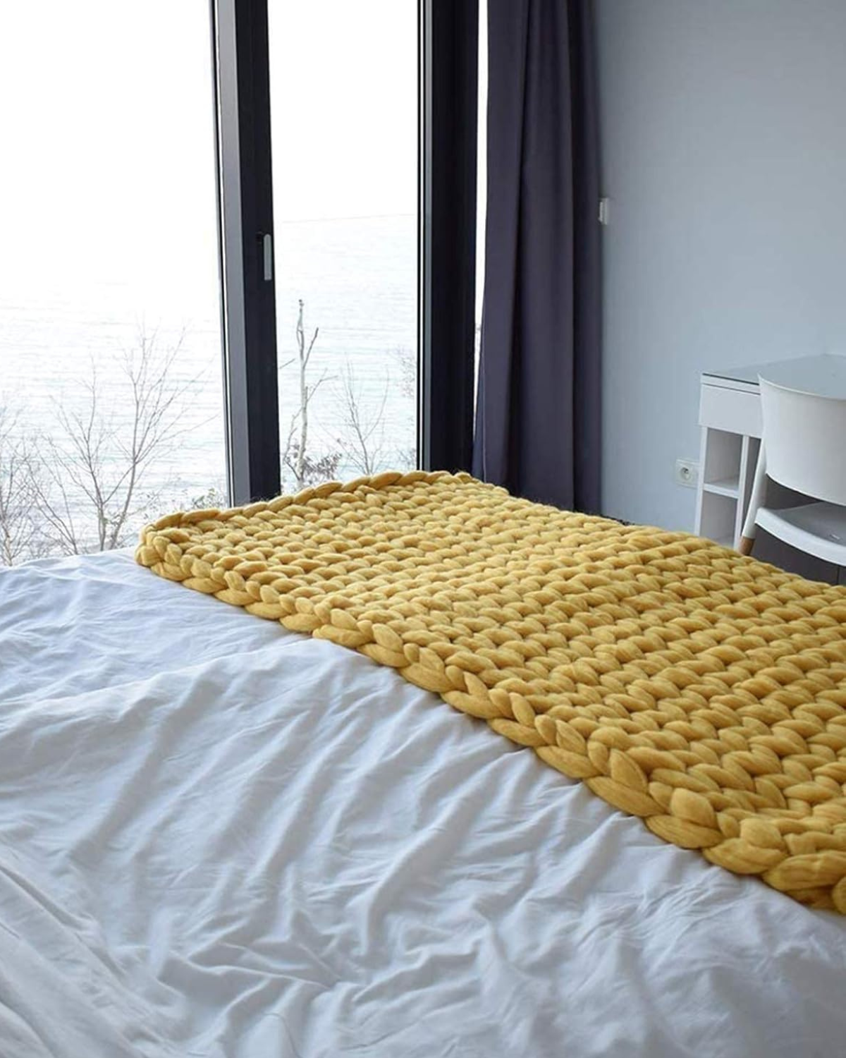 Handgebreid Chunky Plaid – Dik Gebreide Deken in Zachte Chenille voor Bank en Bed | Seveu