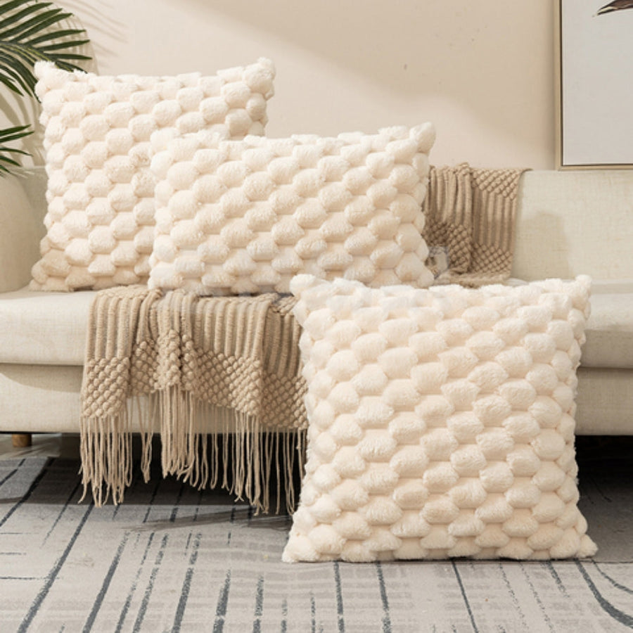 Kussenhoes 3D textuur katoen polyester roze sierkussen bank slaapkamer decoratief zacht hoes kussen vierkant rechthoek | Seveu