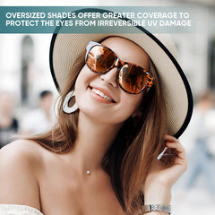Overzet zonnebril met cat-eye montuur en getinte glazen
