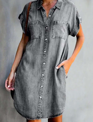 Denim jurk voor dames met zakken