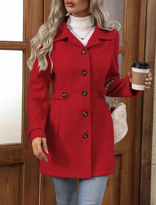 Getailleerde trenchcoat voor dames met ceintuur en reverskraag