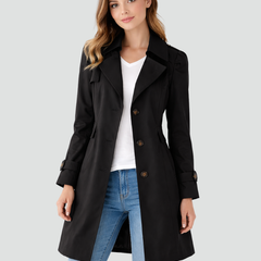 Lichte getailleerde trenchcoat voor dames met reverskraag