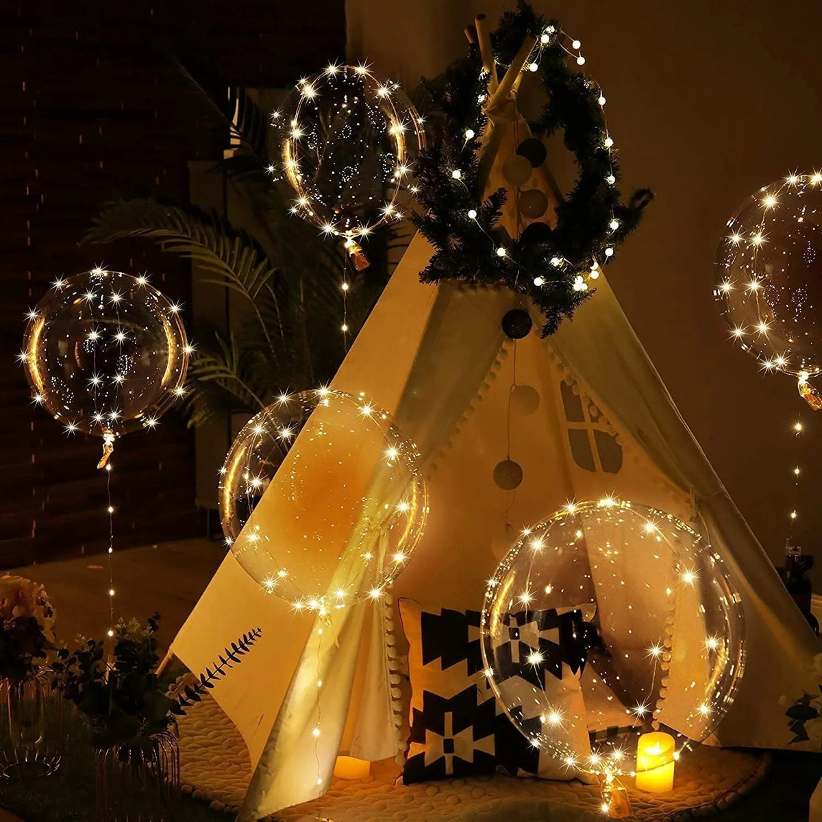 Transparante LED ballonnen met warm wit licht