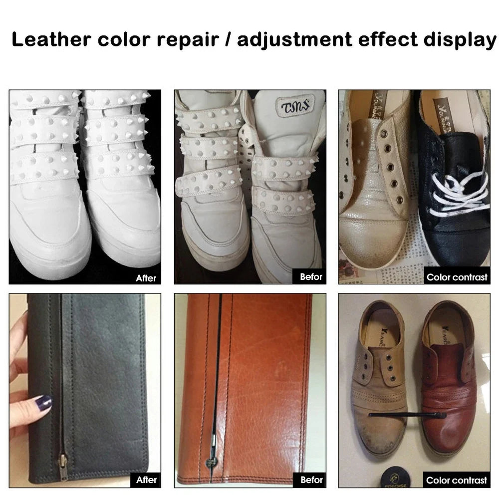 Lederreparatie set met balsem en kleuren voor autostoelen