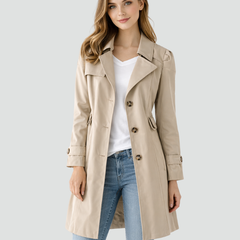 Lichte getailleerde trenchcoat voor dames met reverskraag