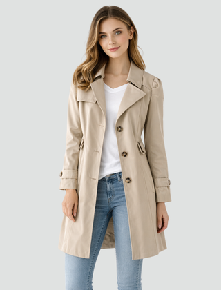 Lichte getailleerde trenchcoat voor dames met reverskraag