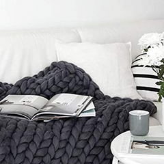 Handgebreid Chunky Plaid – Dik Gebreide Deken in Zachte Chenille voor Bank en Bed | Seveu