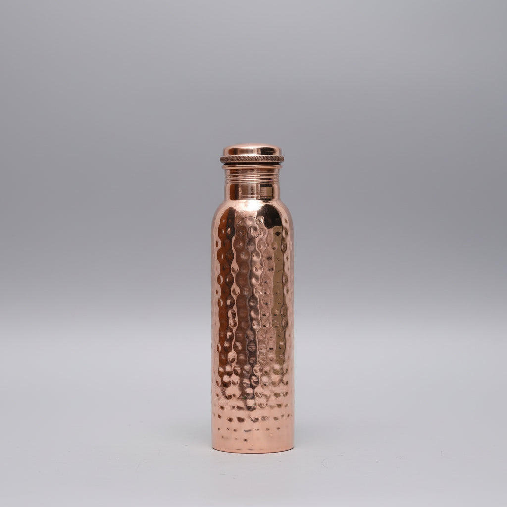 Koperkleurige gehamerde waterfles 800 ml