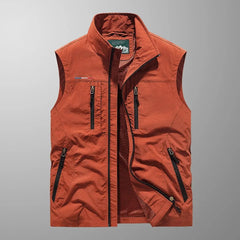 Bodywarmer voor heren met opstaande kraag en ritszakken