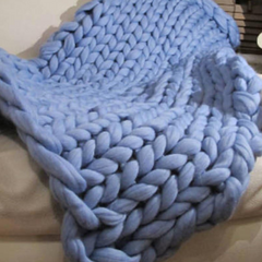 Handgebreid Chunky Plaid – Dik Gebreide Deken in Zachte Chenille voor Bank en Bed | Seveu
