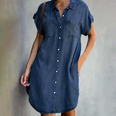 Denim jurk voor dames met zakken
