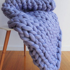 Handgebreid Chunky Plaid – Dik Gebreide Deken in Zachte Chenille voor Bank en Bed | Seveu
