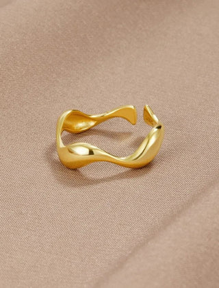 Minimalistische verstelbare ring met oceaanmotief