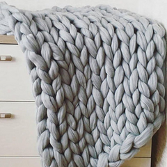 Handgebreid Chunky Plaid – Dik Gebreide Deken in Zachte Chenille voor Bank en Bed | Seveu