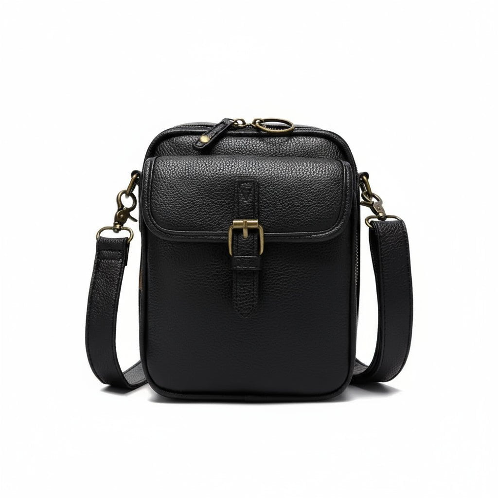 Vierkante crossbody tas met rits en verstelbare schouderband