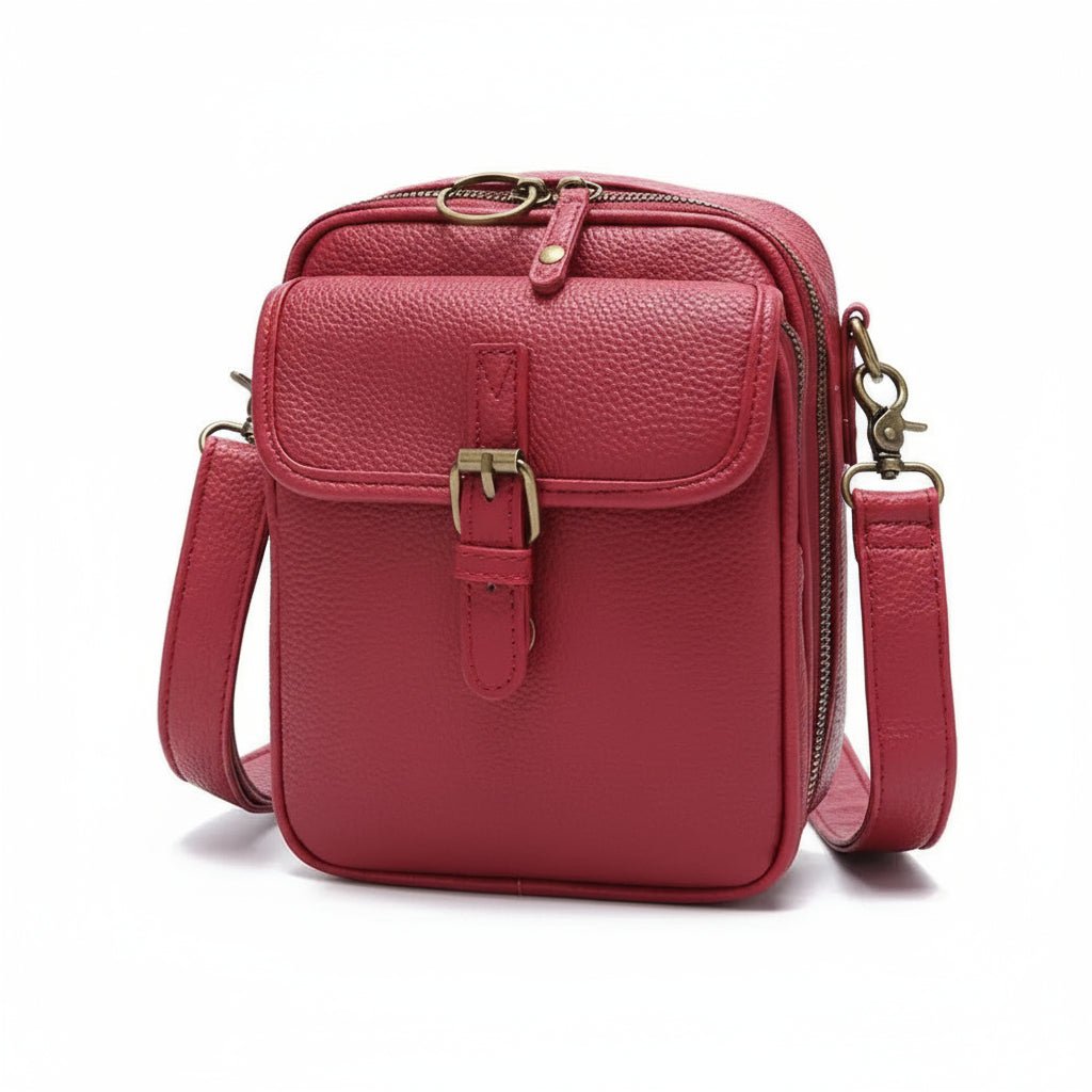 Vierkante crossbody tas met rits en verstelbare schouderband