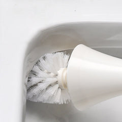 Toiletborstel met goudkleurige houder op ronde voet