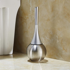 Toiletborstel met goudkleurige houder op ronde voet
