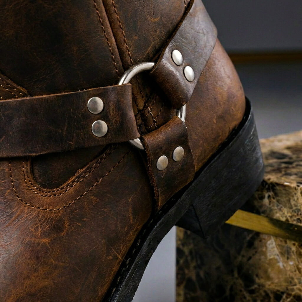Vintage western laarzen heren met harness-gesp