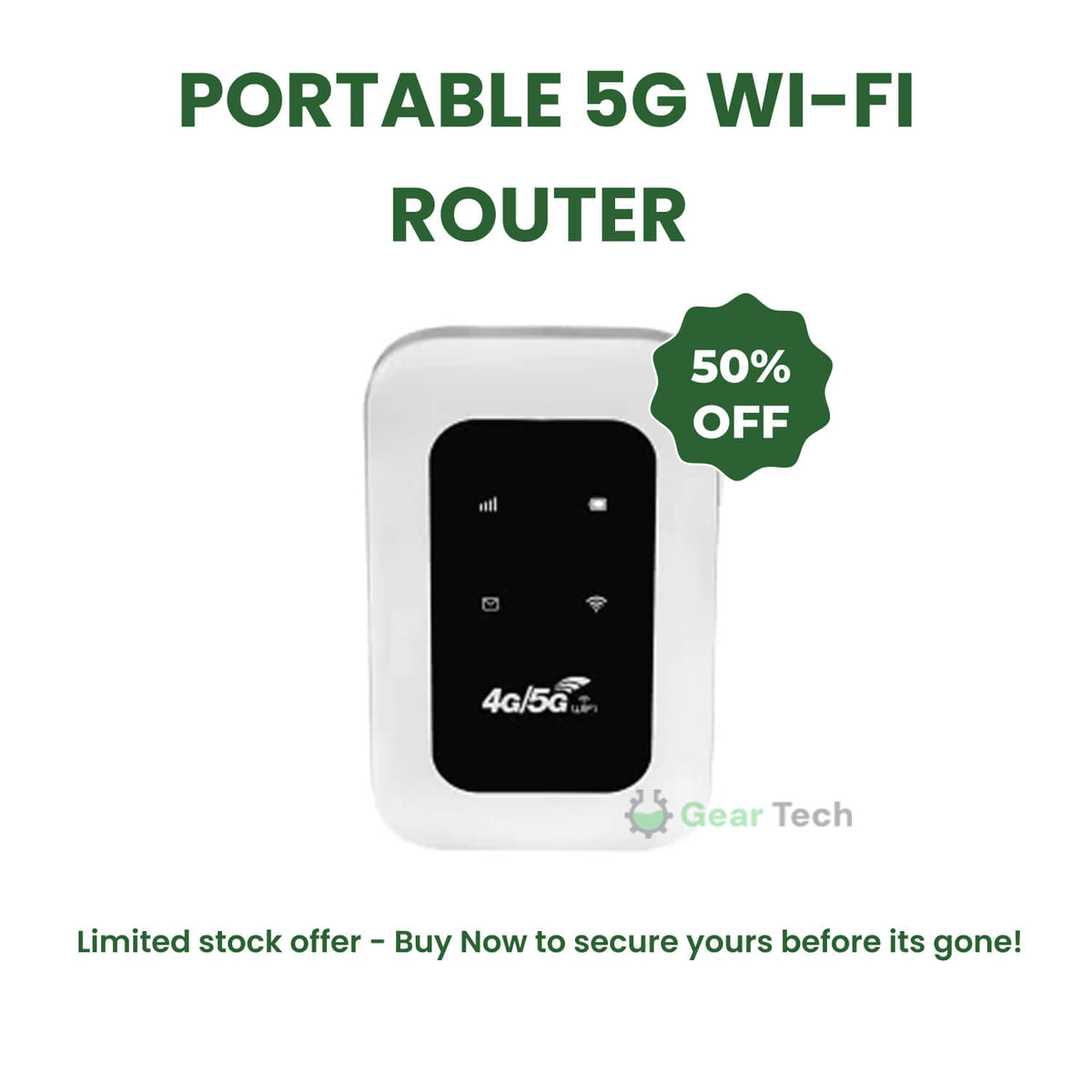 Compacte mobiele wifi router met LED-display
