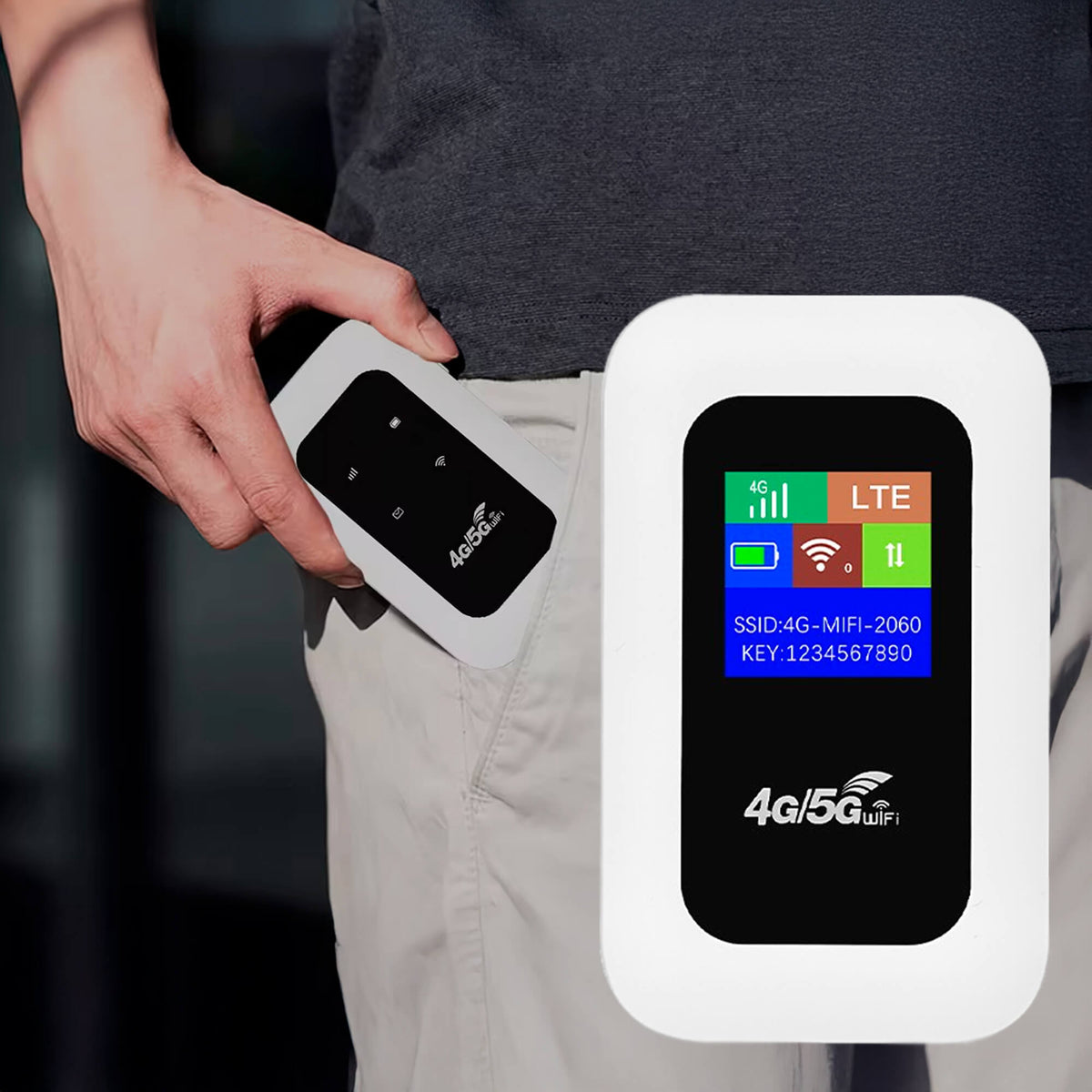Compacte mobiele wifi router met LED-display