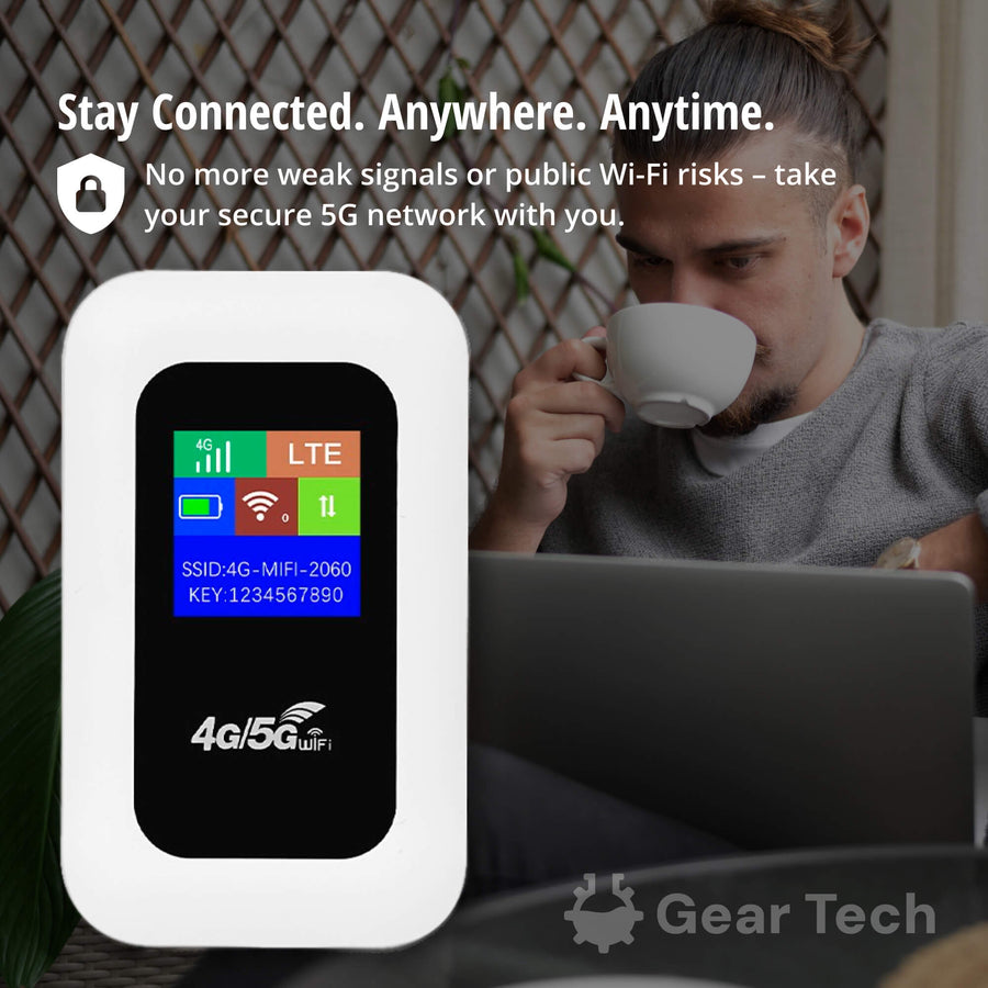 Compacte mobiele wifi router met LED-display