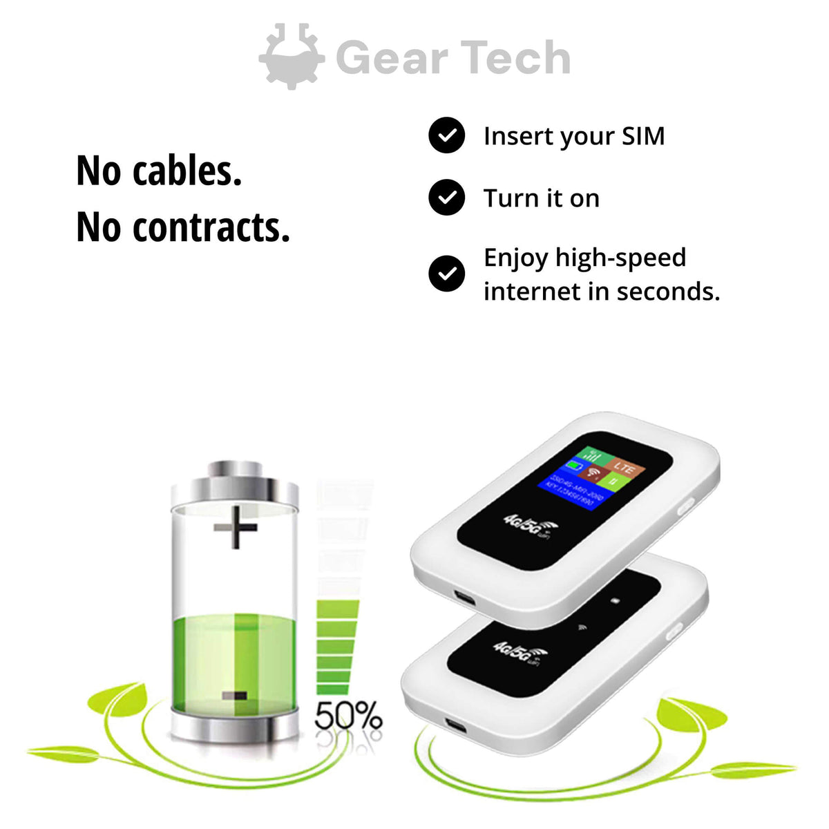 Compacte mobiele wifi router met LED-display