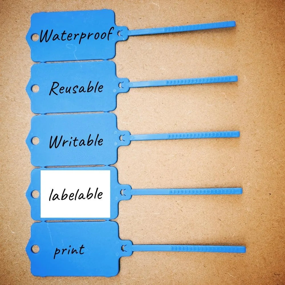 Herbruikbare kunststof labels met kabelbinders in verschillende kleuren
