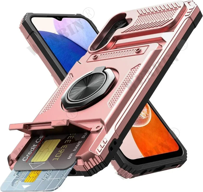 Hoesje voor Samsung met ringstandaard en pashouder