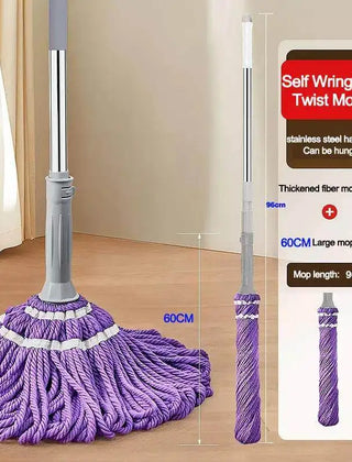 Zelfwringende microvezel dweil met telescoopsteel