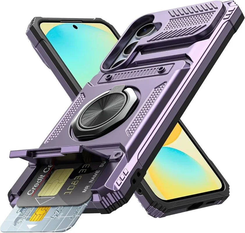 Hoesje voor Samsung met ringstandaard en pashouder