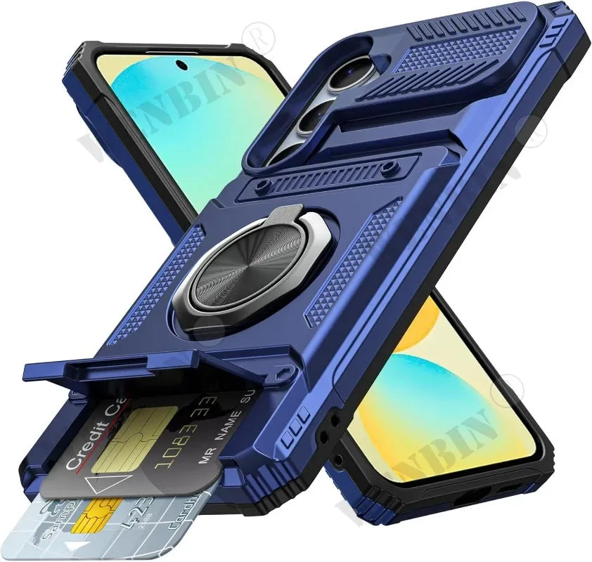 Hoesje voor Samsung met ringstandaard en pashouder