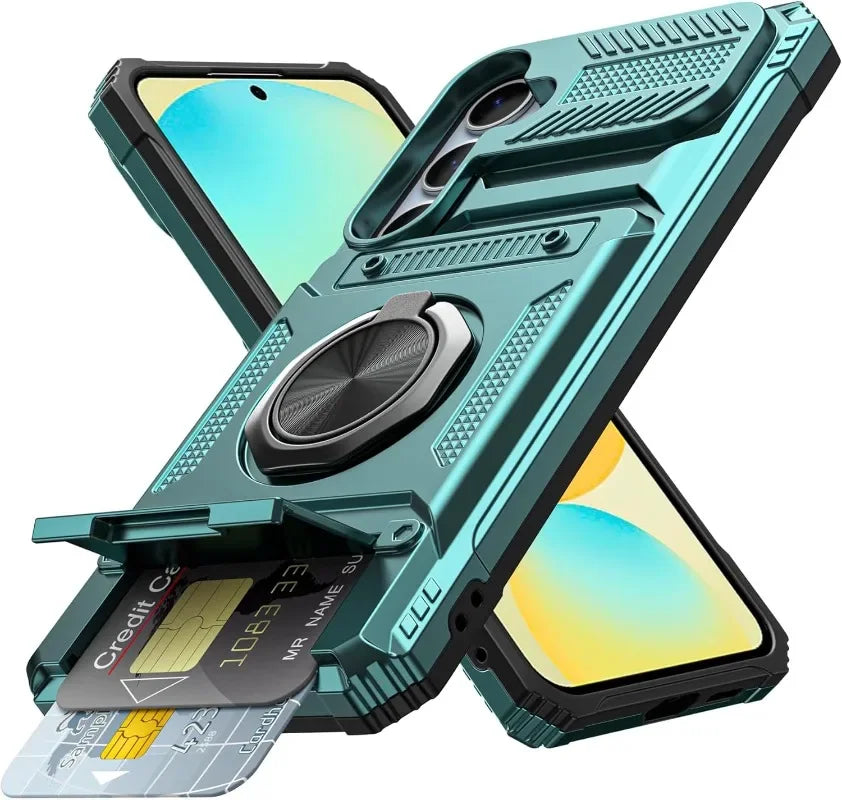 Hoesje voor Samsung met ringstandaard en pashouder