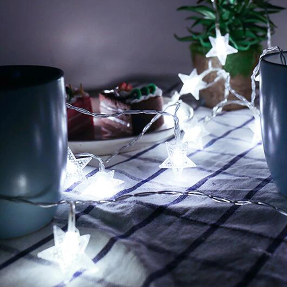 LED Star Fairy Lights Outdoor Chain Lights Garland Bulb Lichtslingers Party Home Wedding Terrace Garden Kerstdecoratie