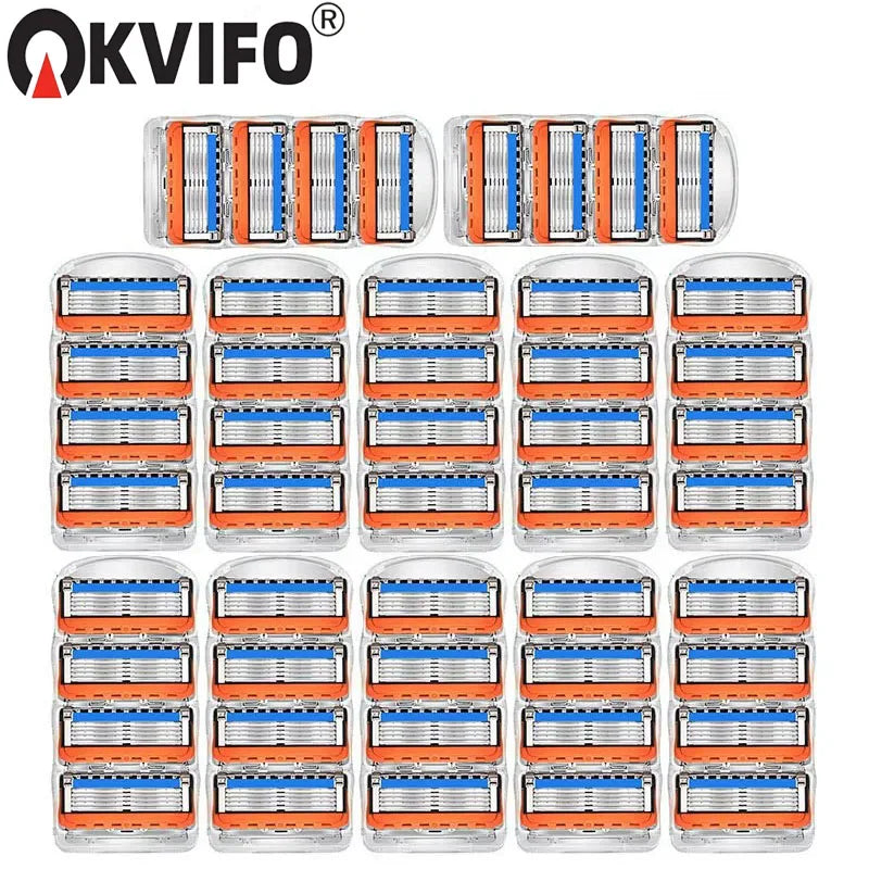 Scheermesjes met vijf mesjes en handvat