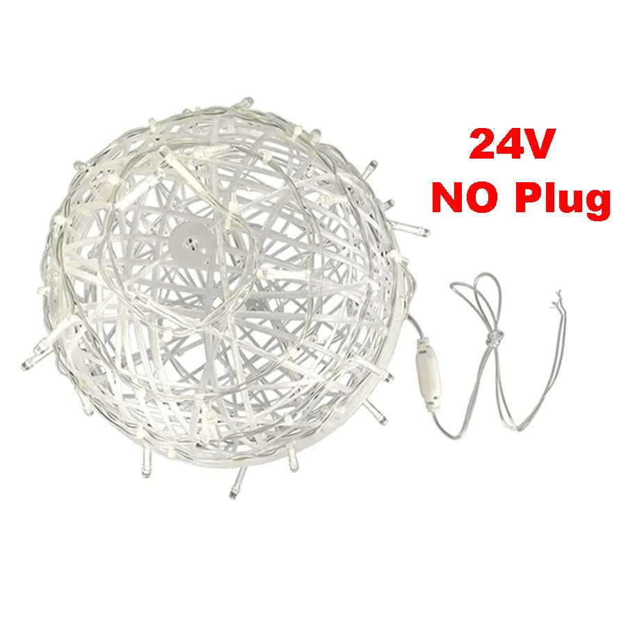 1 Stuk 20/30CM Kerst Globe Fairy Light 24V / 220V Hangende Boom Globe Ball Lichtsnoer Waterdichte Tuin LED Bol Licht