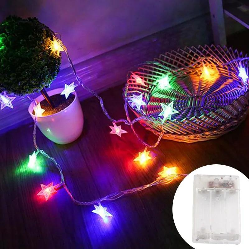 LED Star Fairy Lights Outdoor Chain Lights Garland Bulb Lichtslingers Party Home Wedding Terrace Garden Kerstdecoratie